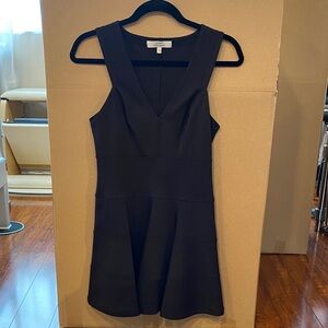Robert Rodriguez Black V-Neck Fit-and-Flare Mini Dress